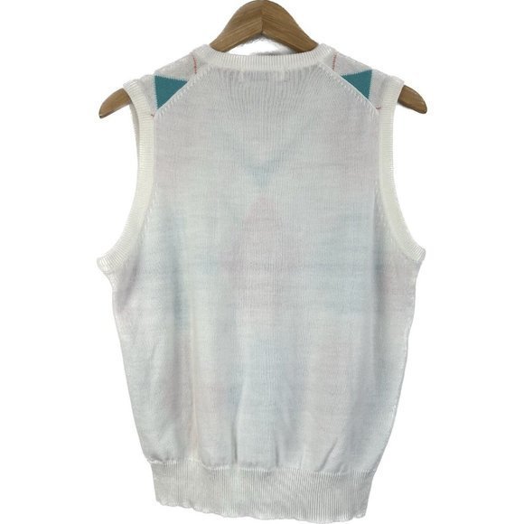Lady La Mode Golf Sweater Vest  White Checker‎ 100% Cotton Y2K - Picture 2 of 5